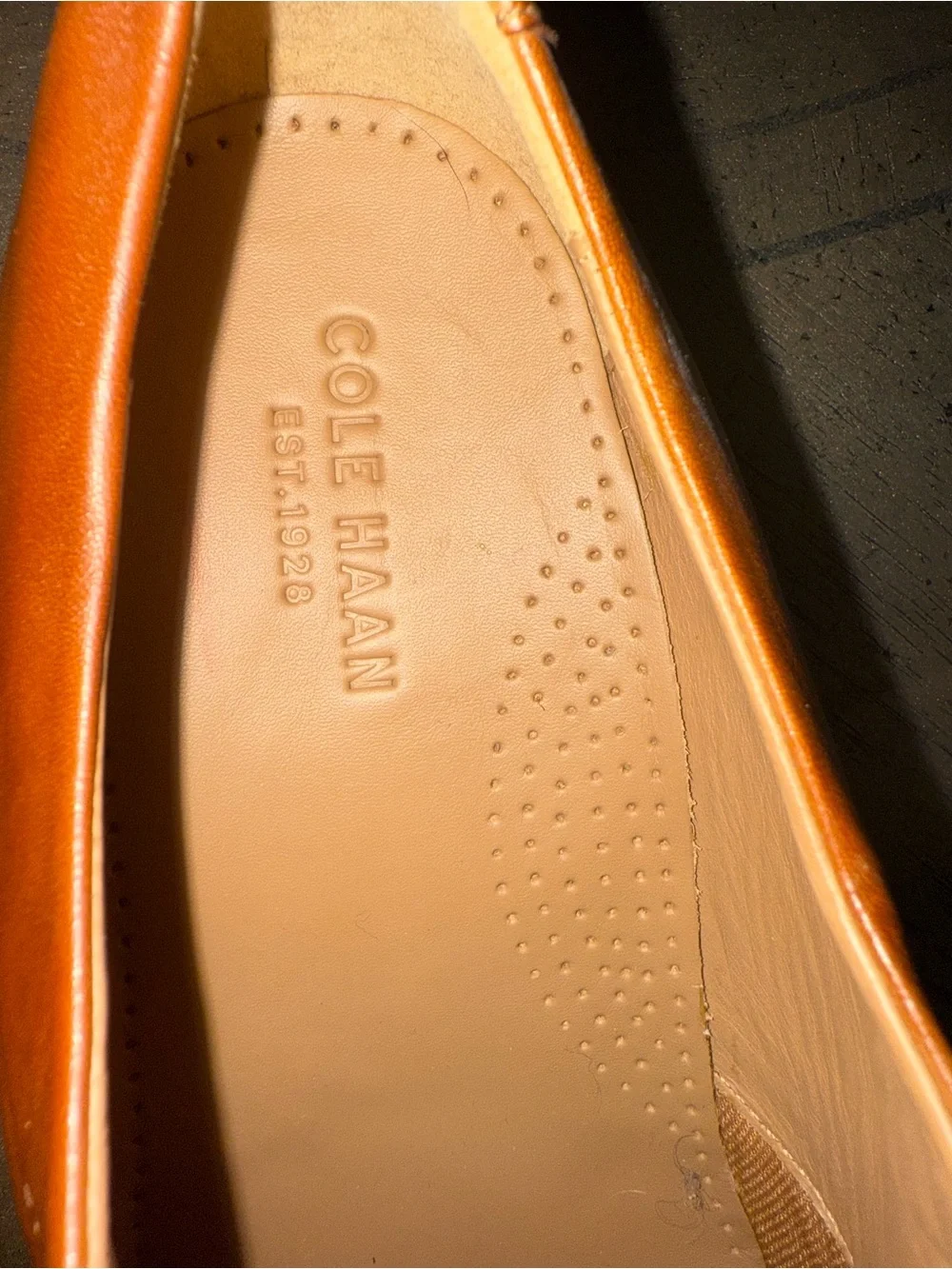 Cole Haan Cognac Leather Derby Shoe
